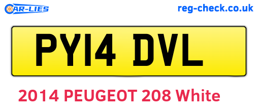 PY14DVL are the vehicle registration plates.