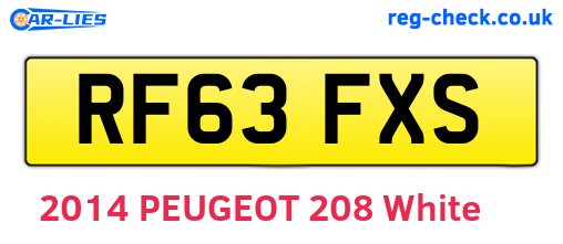 RF63FXS are the vehicle registration plates.