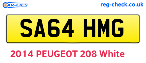SA64HMG are the vehicle registration plates.