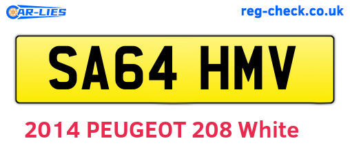 SA64HMV are the vehicle registration plates.