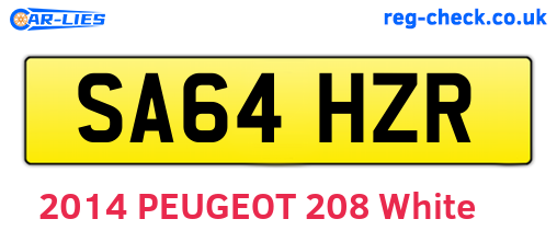 SA64HZR are the vehicle registration plates.