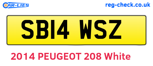 SB14WSZ are the vehicle registration plates.