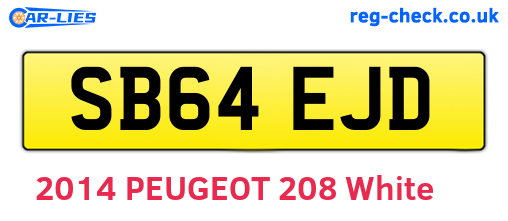 SB64EJD are the vehicle registration plates.