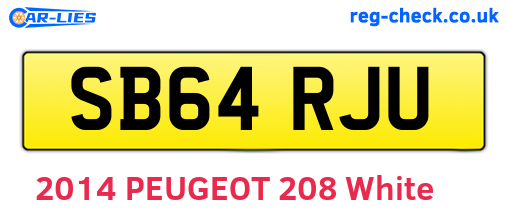SB64RJU are the vehicle registration plates.