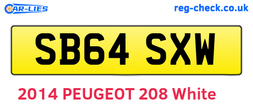 SB64SXW are the vehicle registration plates.
