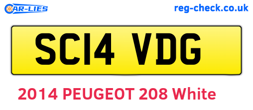 SC14VDG are the vehicle registration plates.