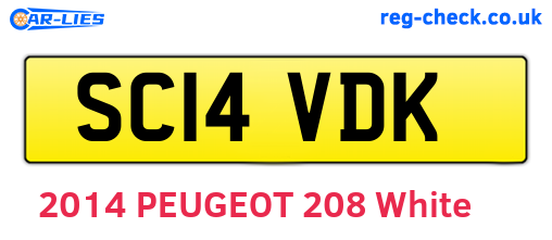 SC14VDK are the vehicle registration plates.