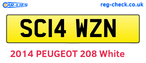 SC14WZN are the vehicle registration plates.