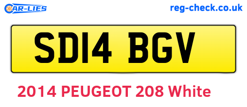 SD14BGV are the vehicle registration plates.