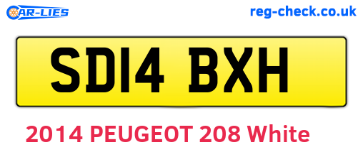 SD14BXH are the vehicle registration plates.