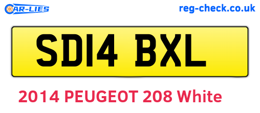 SD14BXL are the vehicle registration plates.