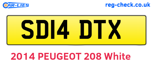 SD14DTX are the vehicle registration plates.