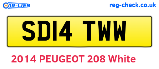 SD14TWW are the vehicle registration plates.