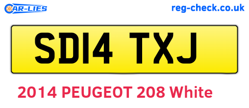 SD14TXJ are the vehicle registration plates.