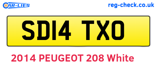 SD14TXO are the vehicle registration plates.