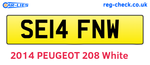 SE14FNW are the vehicle registration plates.