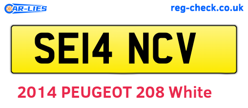 SE14NCV are the vehicle registration plates.