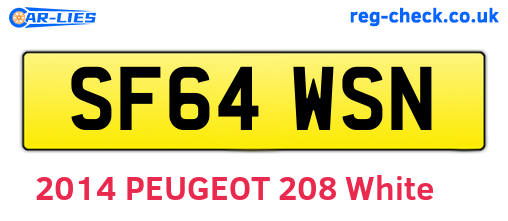 SF64WSN are the vehicle registration plates.
