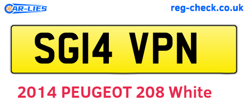 SG14VPN are the vehicle registration plates.
