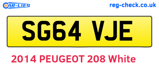 SG64VJE are the vehicle registration plates.