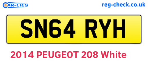 SN64RYH are the vehicle registration plates.