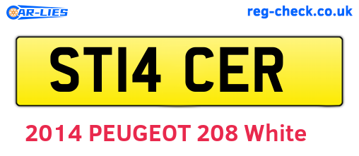 ST14CER are the vehicle registration plates.