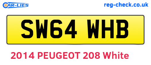 SW64WHB are the vehicle registration plates.