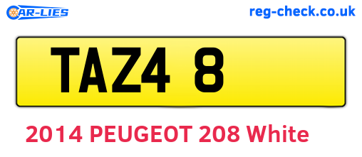 TAZ48 are the vehicle registration plates.
