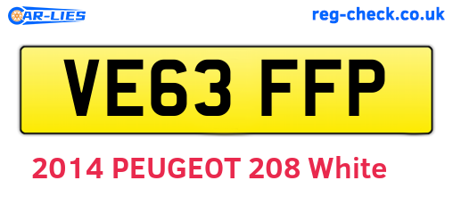 VE63FFP are the vehicle registration plates.
