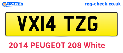 VX14TZG are the vehicle registration plates.