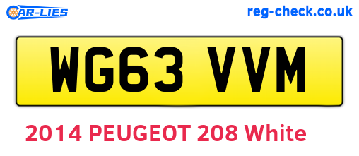 WG63VVM are the vehicle registration plates.