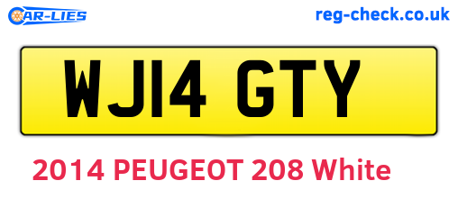 WJ14GTY are the vehicle registration plates.