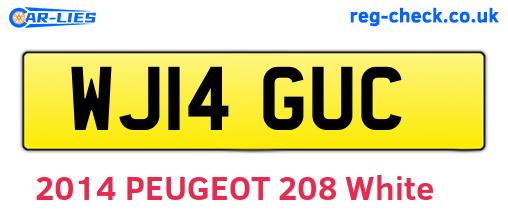 WJ14GUC are the vehicle registration plates.