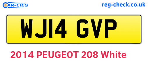 WJ14GVP are the vehicle registration plates.