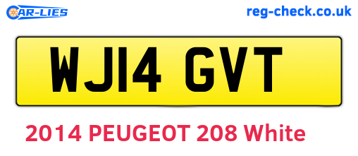 WJ14GVT are the vehicle registration plates.