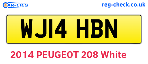 WJ14HBN are the vehicle registration plates.