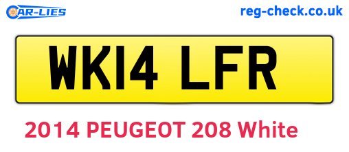 WK14LFR are the vehicle registration plates.