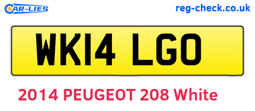 WK14LGO are the vehicle registration plates.