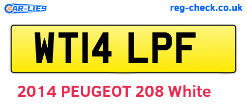 WT14LPF are the vehicle registration plates.