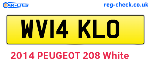 WV14KLO are the vehicle registration plates.