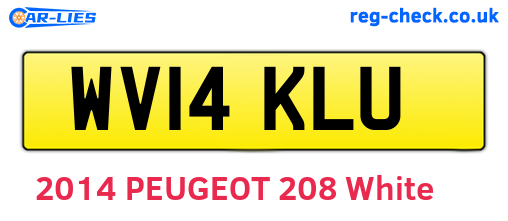 WV14KLU are the vehicle registration plates.