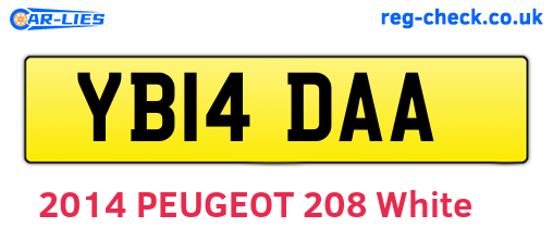 YB14DAA are the vehicle registration plates.