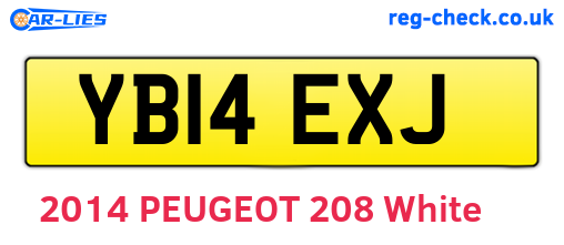 YB14EXJ are the vehicle registration plates.