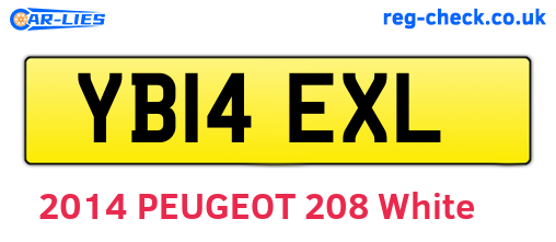 YB14EXL are the vehicle registration plates.
