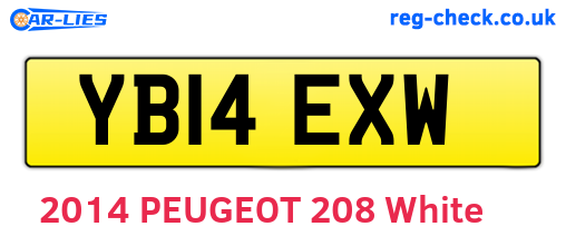 YB14EXW are the vehicle registration plates.
