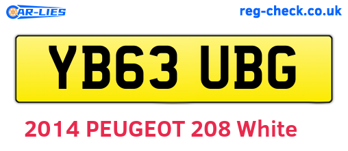 YB63UBG are the vehicle registration plates.