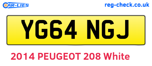 YG64NGJ are the vehicle registration plates.