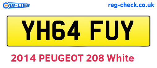 YH64FUY are the vehicle registration plates.
