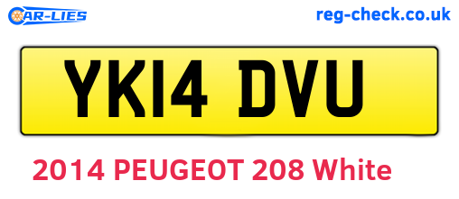 YK14DVU are the vehicle registration plates.
