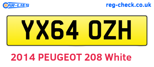 YX64OZH are the vehicle registration plates.